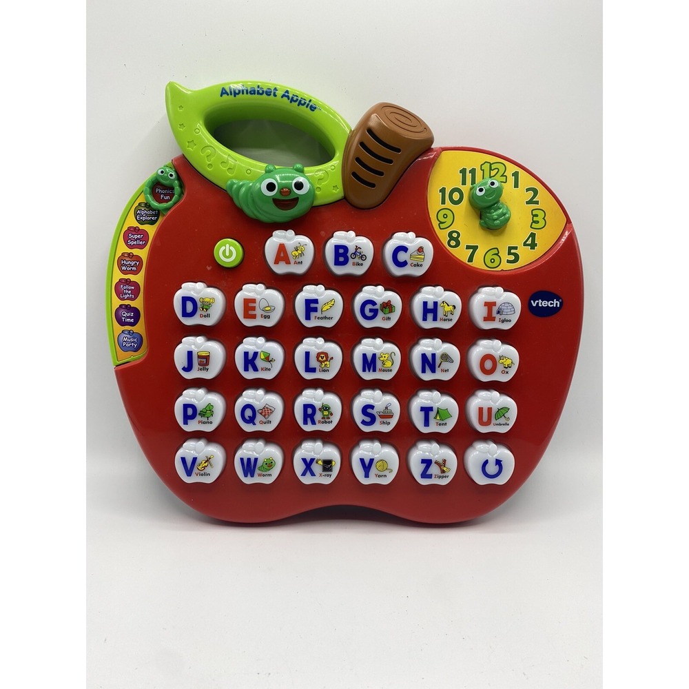 VTECH ALPHABET APPLE Learning Toy ABCs Phonics LIGHTS AND MUSIC! #1390